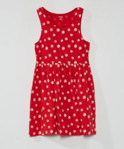 Robe sans manches à motifs - Rouge
