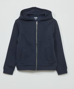Sweat zippé à capuche - bleu marine