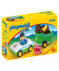 70181 'playmobil' Cavalière Avec Voiture Et Remorque - N/A