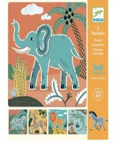 Pochoirs Par 5 Theme Animaux Sauvages - N/A