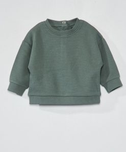 Sweat en maille gaufrée - Vert