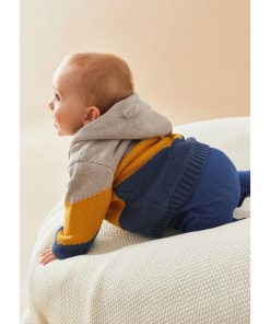 Mantelet en tricot, tricolore - Bleu