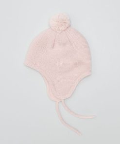Bonnet péruvien en tricot - Rose