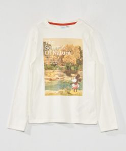 T-shirt en maille jersey 'DS' - Blanc