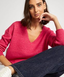 Pull emmanchures descendues - Rose