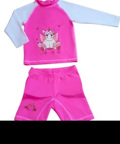 Ensemble enfant Anti-UV fille : Licorne Rose - Rose