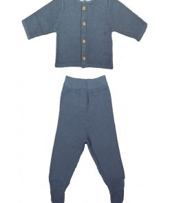 Eveil Et Nature Ensemble 2 Pc Tricoté Coton Bio - Bleu marine