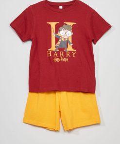Ensemble pyjama 'Harry Potter' - 2 pièces - Bordeaux/jaune