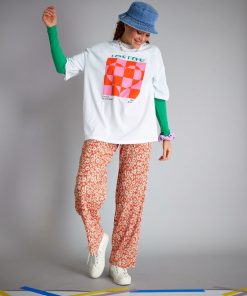 Pantalon fluide plissé - Orange
