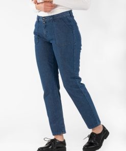 Jeans slim vintage brut NILLA - Bleu