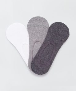 Lot de 3 paires de chaussettes invisibles - gris
