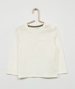T-shirt à col rond avec poche - blanc