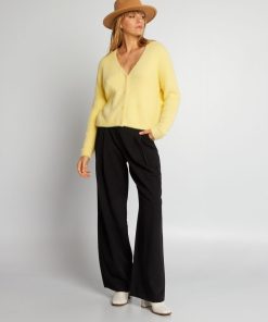 Gilet en maille doudou - Jaune