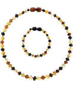 Set Collier et Bracelet d'Ambre Bébé Multi - Beige