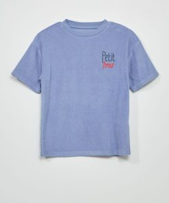 T-shirt en éponge manches courtes - Bleu