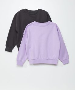 Lot de 2 sweats - Gris/violet