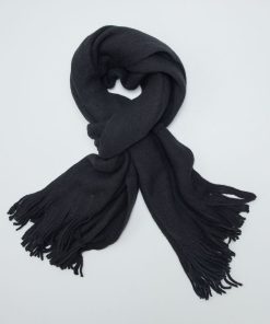 Echarpe unie en maille chaude - noir