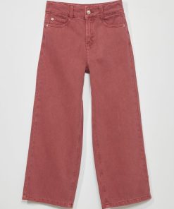 Jean wide-leg à 5 poches - Bordeaux