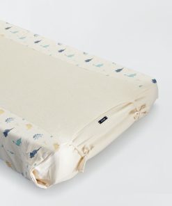 Housse de matelas à langer - Blanc 'dino'