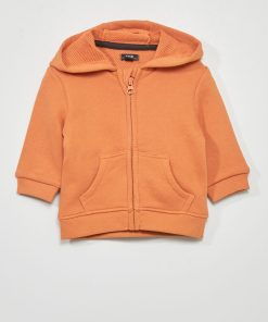 Sweat zippée à capuche - orange rouille