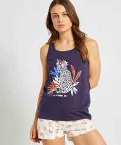 Ensemble pyjama court - bleu marine