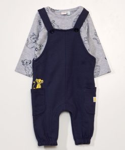 Ensemble 'DS' salopette + t-shirt - 2 pièces - Marine