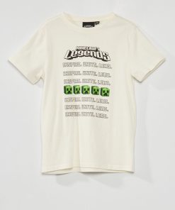T-shirt à manches courtes 'Minecraft' - Blanc