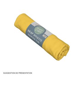 Drap housse uni 60x120 cm - Moutarde - Jaune