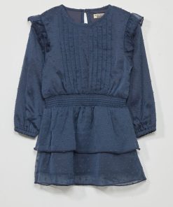 Robe en voile plumetis - Bleu