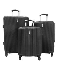Lot 3 Valises Rigides dont 1 Valise Cabine ABS - Noir
