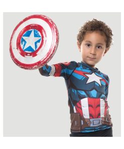 Rash Guard Acqua Capitao America I18 Ml Inf Estampa ANTI UV - UV Line - Multicolore