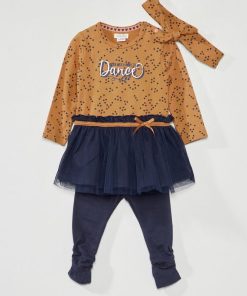 Ensemble robe avec tulle + legging - 2 pièces - Bleu