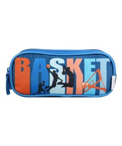 BAGTROTTER Trousse scolaire 2 compartiments Phileas Bleu Basket - Bleu