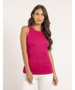Débardeur maille côtelée irisée FIANA - Rose