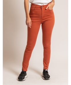 Pantalon slim EDITH - Rouge brique