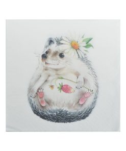 Lot de 20 serviettes en papier Herisson mignon - Blanc