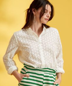 Chemisier avec broderie - blanc