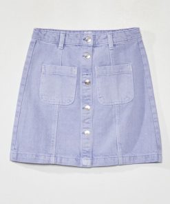 Jupe trapèze en jean - Violet
