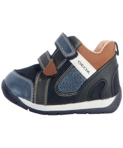 Basket Cuir Enfant/garçons Geox Each - Bleu