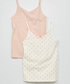 Lot de 2 débardeurs en coton stretch - Blanc