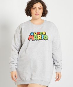 Sweat de nuit long 'Super Mario' - gris
