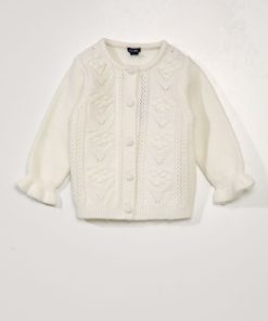Gilet en maille fantaisie - BLANC NEIG