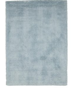 Tapis shaggy 240x340 SG CHIC Bleu fait main Certification care and Fair idéal pour la salle à manger - Bleu