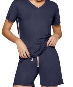 Pyjama court Travel Soft premium - Bleu
