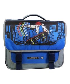 BAGTROTTER Cartable 38 cm Poivre Blanc Bleu Skate - Bleu