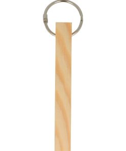 4 petits porte-clés baguettes en bois - Beige