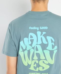 T-shirt en jersey avec print dos - Bleu