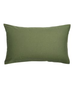 Taie d'oreiller en coton bio kaki (40 x 60 cm) - Vert