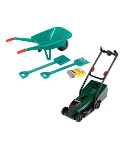 Kit de jardinage Bosch brouette et Tondeuse à gazon Rotak - N/A
