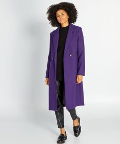 Manteau type lainage - Violet